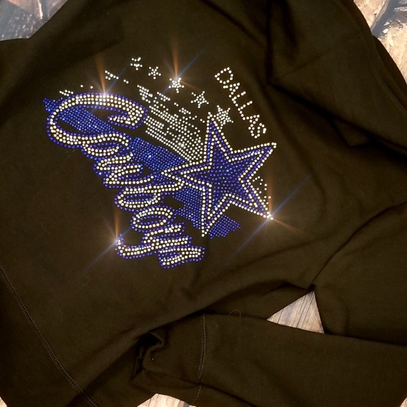 New Dallas Cowboys Rhinestone Zip Up Jacket Hoodie Unisex all sizes - Picture 3 of 6